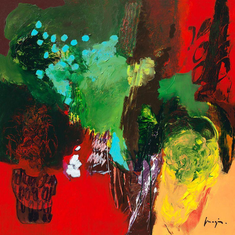 Art sur toile tendue avec la toile, galerie "Magis", "Variations abstraites XVIII", H 36 po x l 36 po