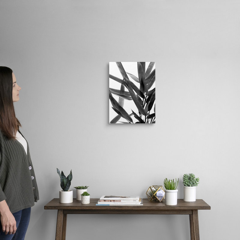 Art mural sur toile B&W Bamboo IV, H 16 po x l 12 po x P 1,25 po, Toile tendue
