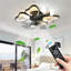 Ventilateur de plafond 19,7 pouces avec lumières avec télécommande de style papillon moderne, noir, ventilateur pour chambre à coucher, salon, minuterie, silencieux, préféré des enfants