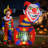 5 Ft Halloween Inflatable Clown Blow up Circus Clown Box Decoration with LED Lights