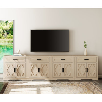Laziza 126" W Large TV Stand, 4-In-1 Entertainment Center with Cabinets and Drawers