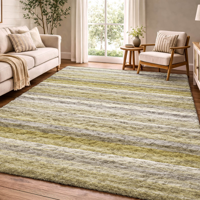 Tapis à poils longs de qualité supérieure lavable à la machine Dream ADS535, Wheat, 3' x 5'