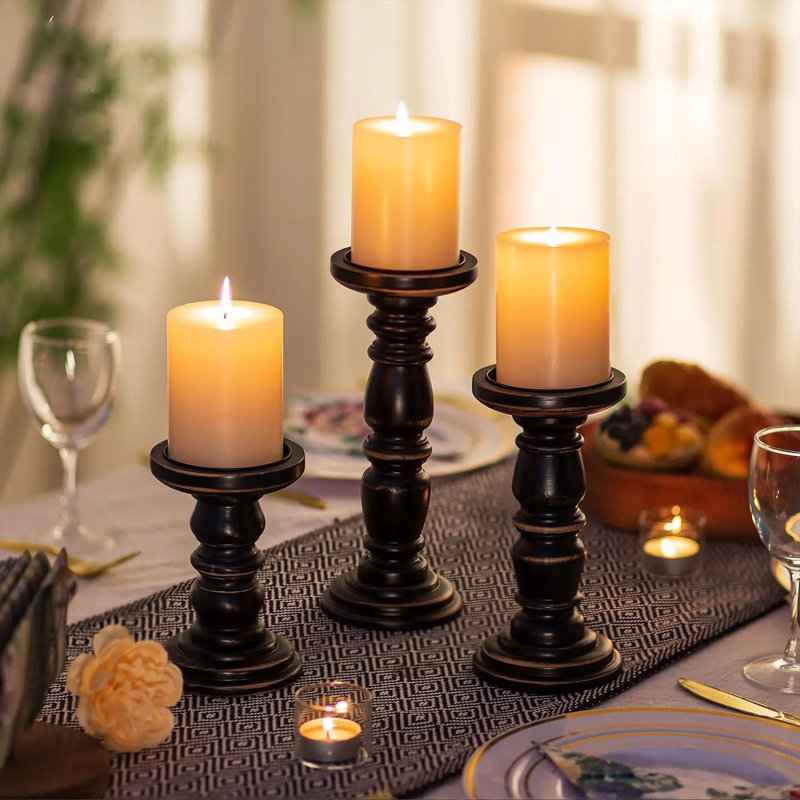 Wood Candle Holders