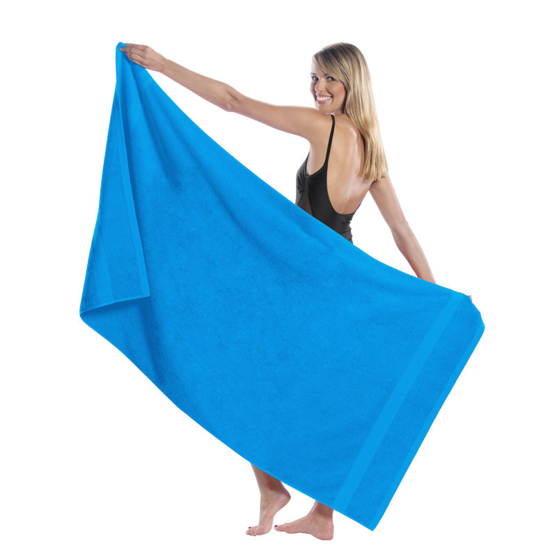 Annuziata 100% Cotton Midweight Beach Towel, Aqua