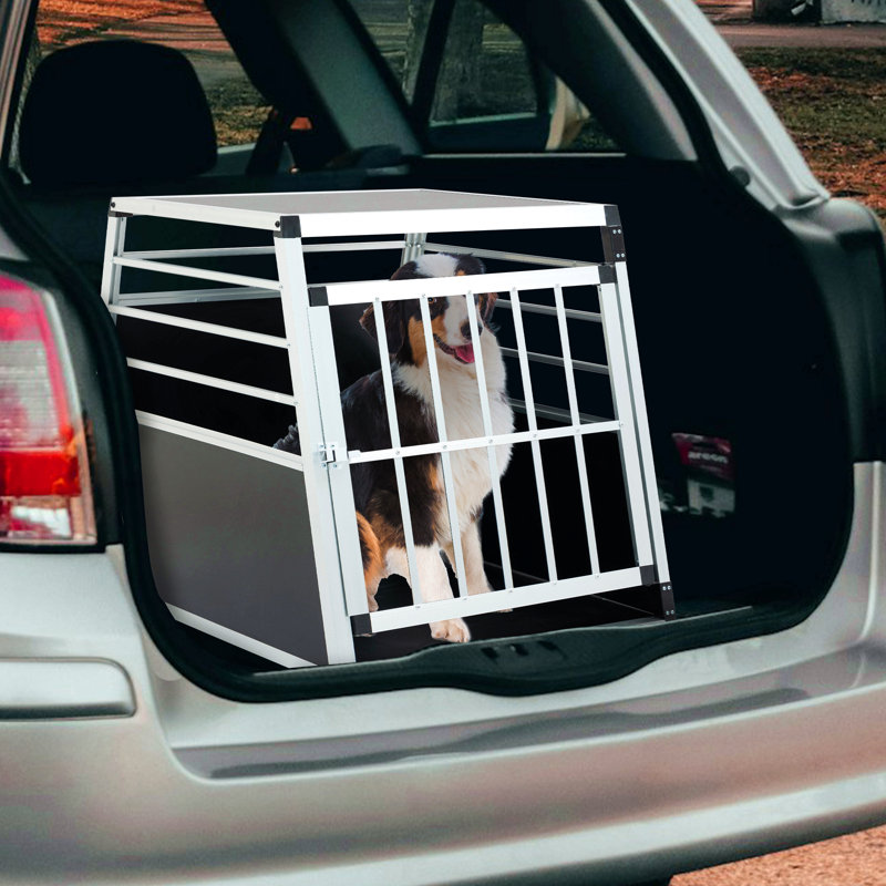 Boîte de transport en aluminium durable pour animaux de compagnie, 35 脳 25 脳 27 po, avec grille d'aération large et porte verrouillable