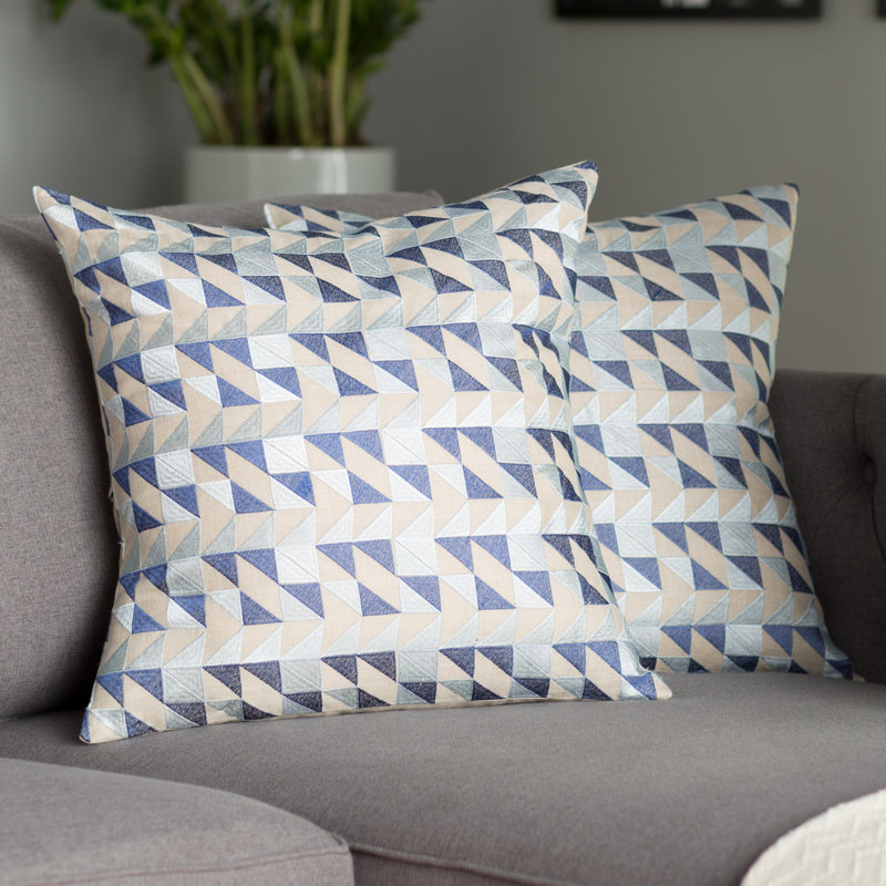 Apamea Embroidered Linen Throw Pillow