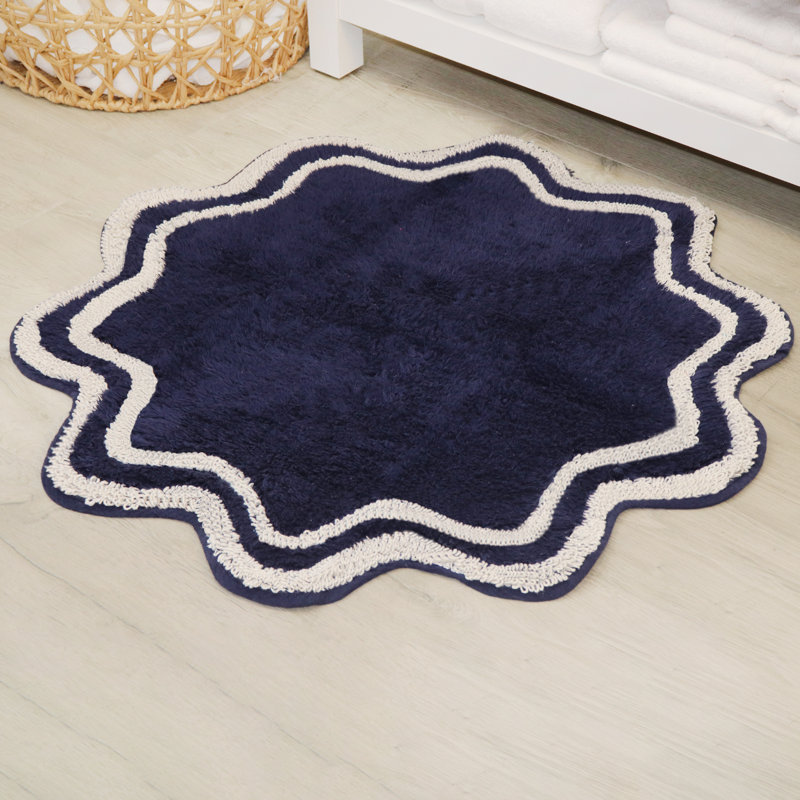 Tapis pour salle de bain Dobrinka, Marine, 30 po (rond)