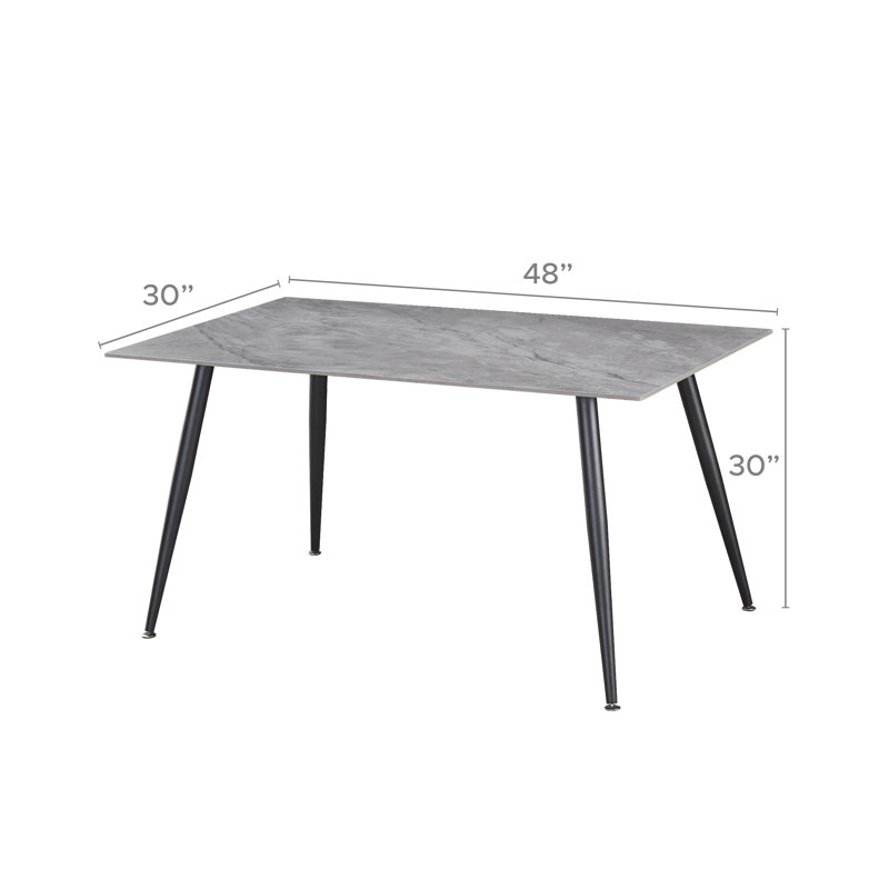 Table de salle à manger 60 ", H 30 po x L 48 po x l 30 po