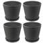 Kozyard pots de fleurs ronds d'intérieur 4Packs avec plateau récupérant l'eau pour le patio-1716788113-1716788116