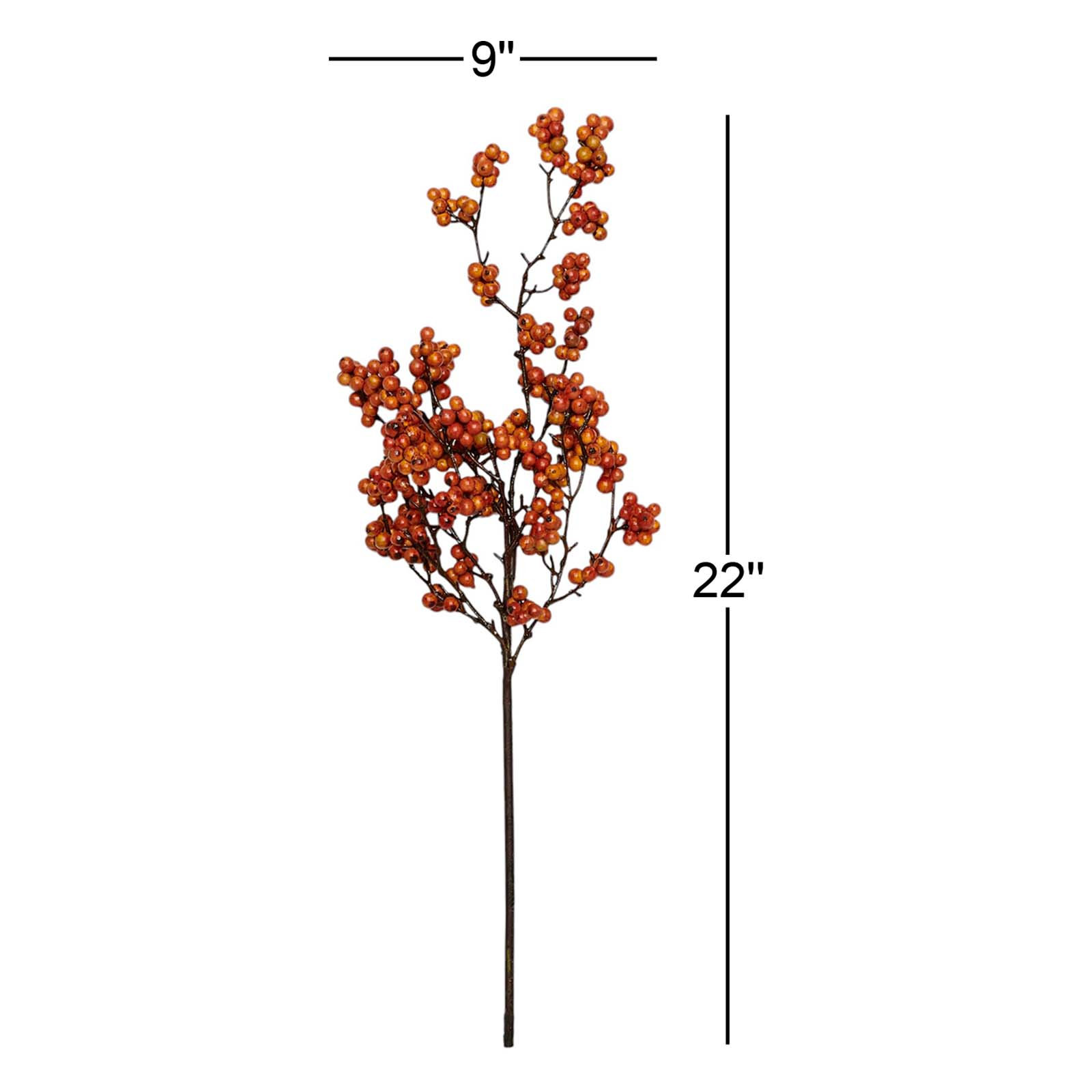 Berry Floral Stems, Orange