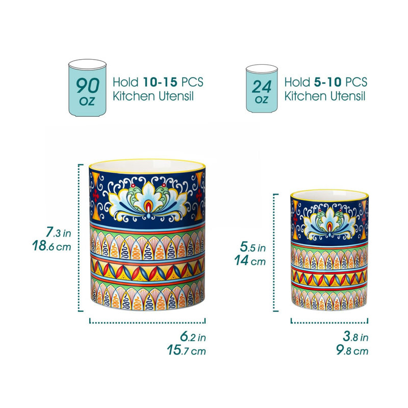 Ceramic / Porcelain Round Utensil Crock