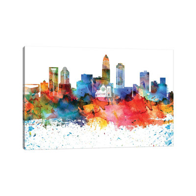 Charlotte Skyline by WallDecorAddict - Wrapped Canvas Gallery-Wrapped Canvas Giclée