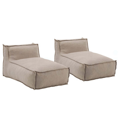 Ramona Outdoor Bean Bag Lounge Chair, Beige, Set of 2 by Hokku Designs