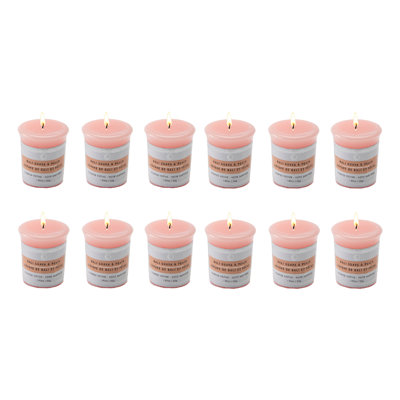 Haight Mushroom Votive Bali Guava & Peach 12/Disp - Set Of 12