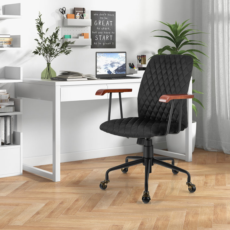 Tressler Velvet Task Chair, Black