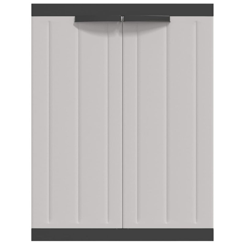 Plastic Single Storage Cabinet ( 85cm H x 65cm W x 37cm D), Black/Grey