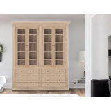 Manito With 4 Glass Doors In Upperpart And 8 Drawers In Underpart