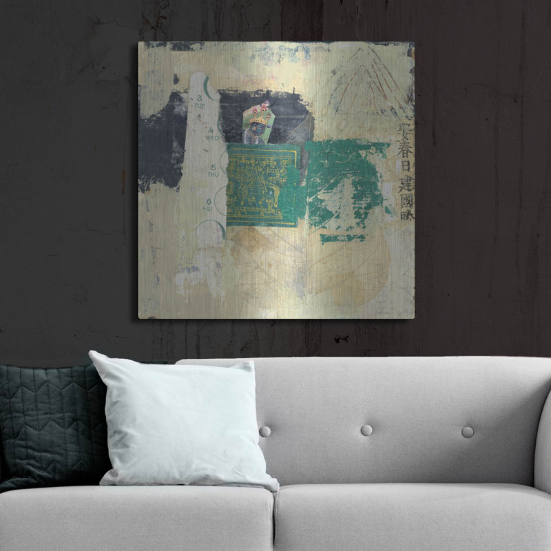 "Antique lettre" par Elena Ray, art mural en métal, 36 po x 36 po