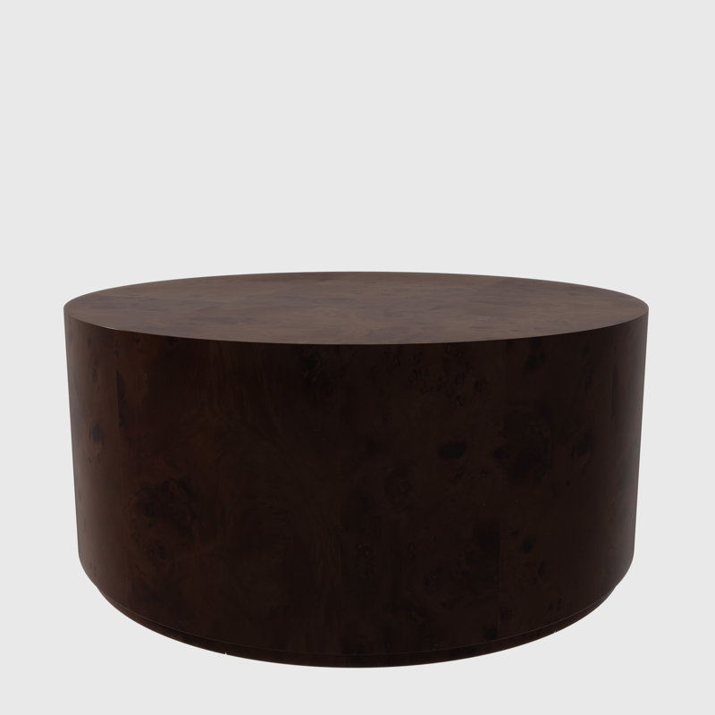 Round Coffee Table, Dark Brown Wood