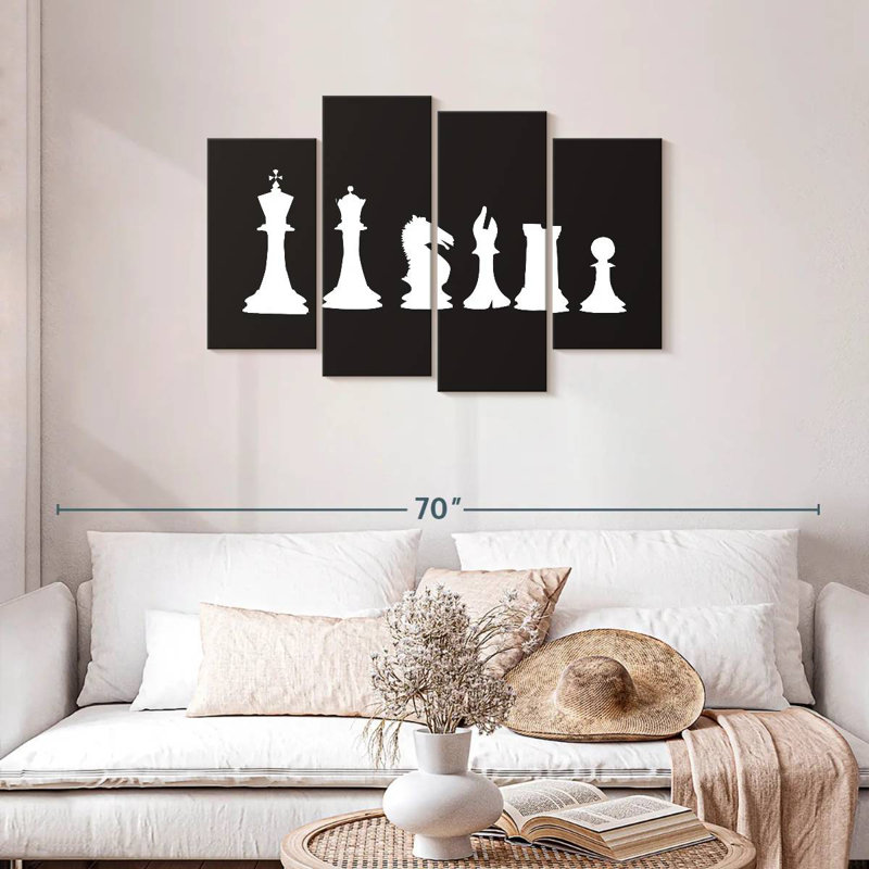 Silhouettes d'échecs Senne, H 27 po x l 43 po