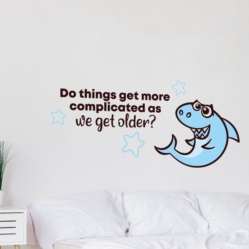 Text & Numbers Wall Decal, 12" H x 20" W x 0.05" D