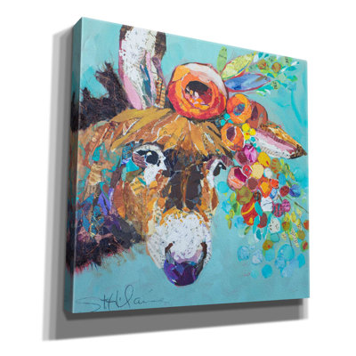 «Floral Donkey» par St. Hilaire Elizabeth, art mural sur toile