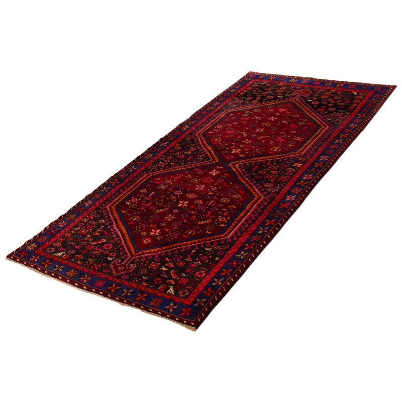 Zackerias One-of-a-Kind 4'8" X 9'9" 1990s Runner Wool Area Rug Red