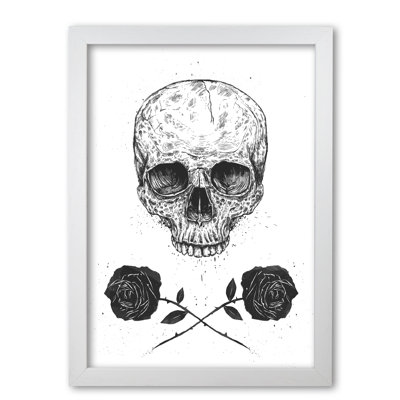 Skull And Roses by Mercedes Lopes Charro - Print