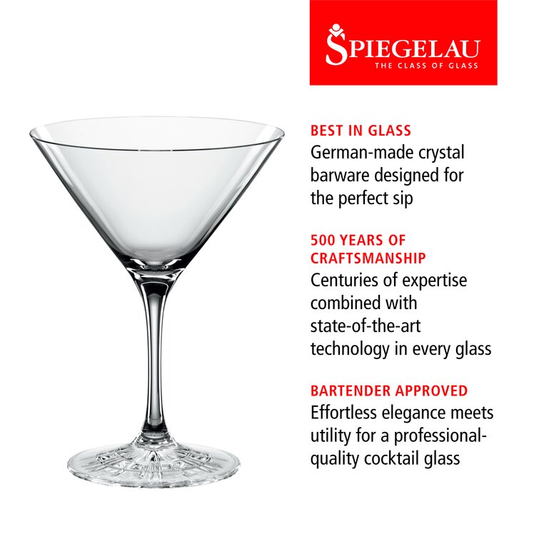 Spiegelau 4 - Piece 5.8oz. Lead Free Crystal Whiskey Glass Glassware Set