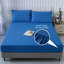 Ensemble de draps-housse de couleur unie - bleu saphir - simple (99 x 199 cm) (3 pièces)-119223875-119223873