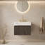 Meuble-lavabo flottant espresso 24 po avec comptoir blanc Carrara, lavabo en céramique et 3 trous de robinet-1303662198