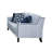 Ensemble de canapé et causeuse 2 pièces Colin, 8 coussins décoratifs, gris, polyester bleu