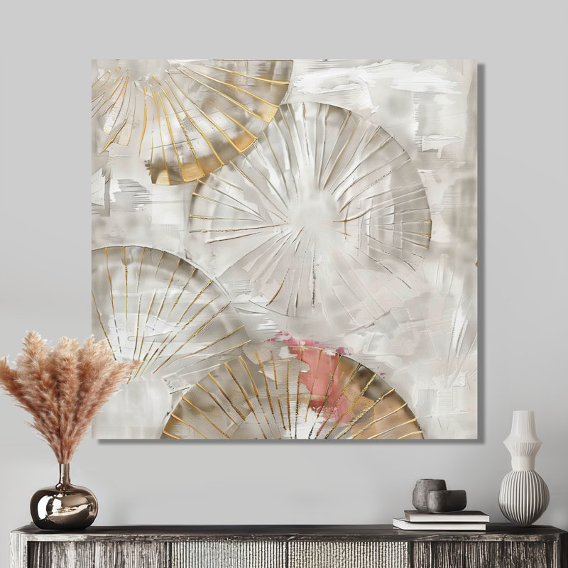 Beige boho bohémien mandala spirale III - Boho mosaïque murale, Toile tendue, H 36 po x l 36 po