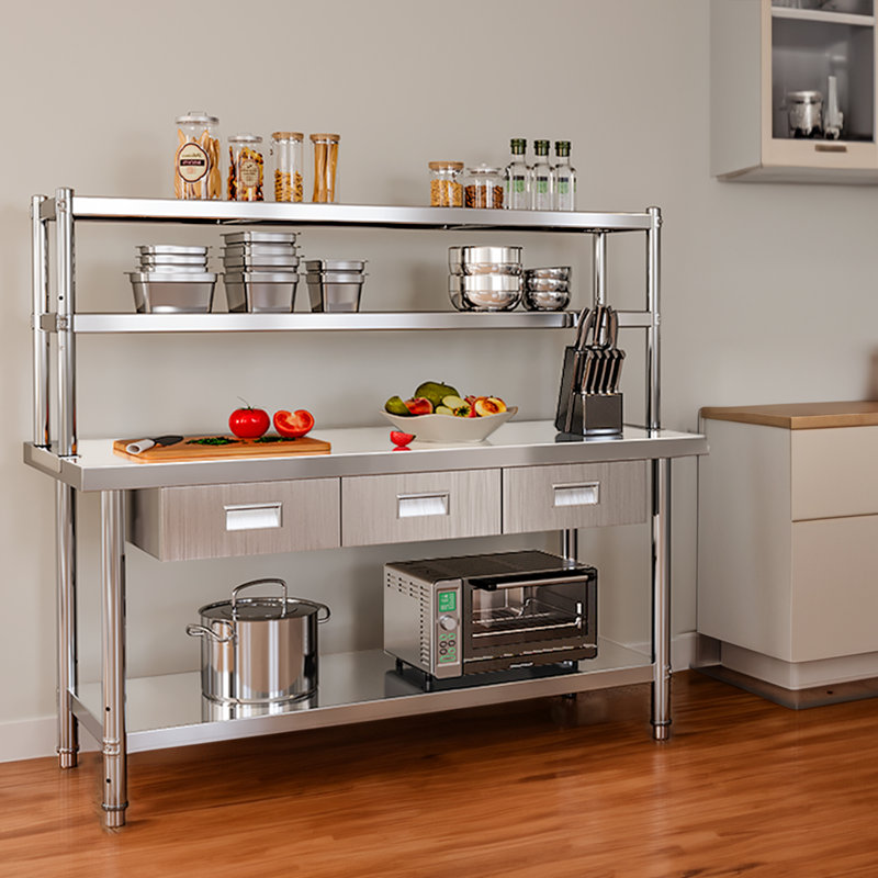 Edrosie Inc Stainless Steel 60 in. L x 24.00 in. W x 31.40 in. H Adjustable Work Table