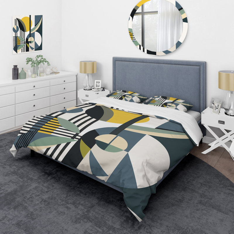 Ensemble de housse de couette rétro en microfibre / polyester, Housse de couette simple + 1 taie décorative stan