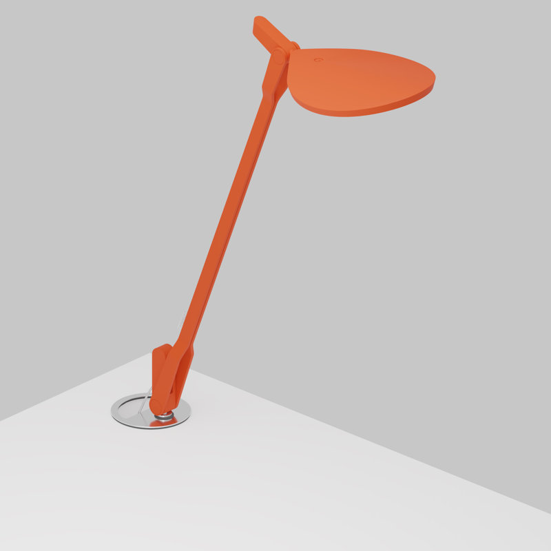 Adjustable Matte Orange LED Clip-on Desk Lamp with USB