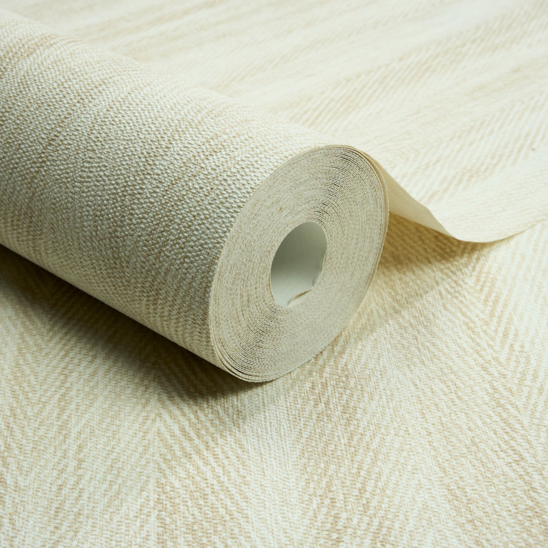 Textured Vibes Collection Vertical Abstract Wallpaper Roll, Cream