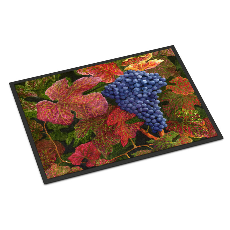 Vermontville Non-Slip Floral Doormat, Rectangle 1'6" x 2'3"