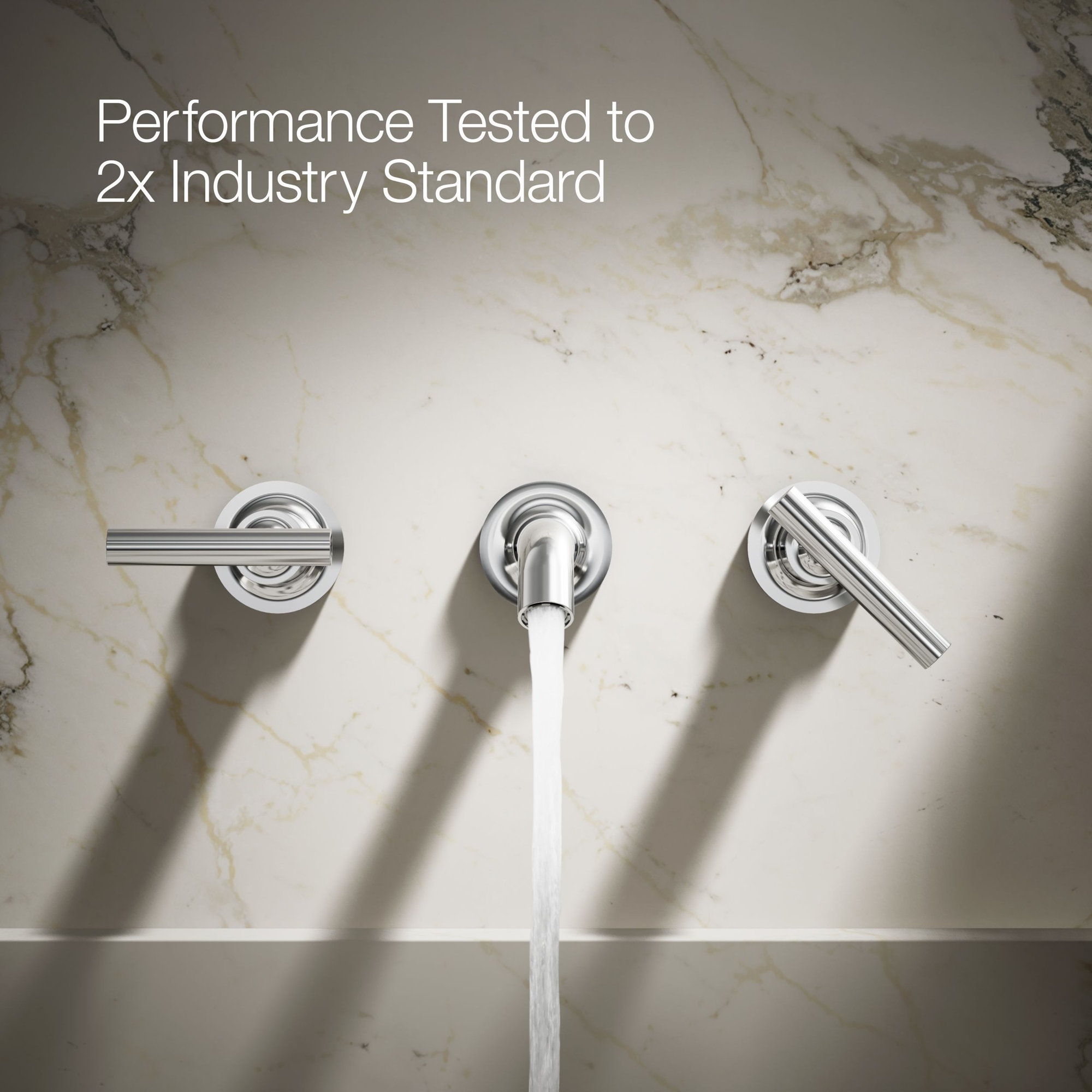 Purist Wall-Mounted Bathroom Faucet, Polished Chrome, Lever Handle