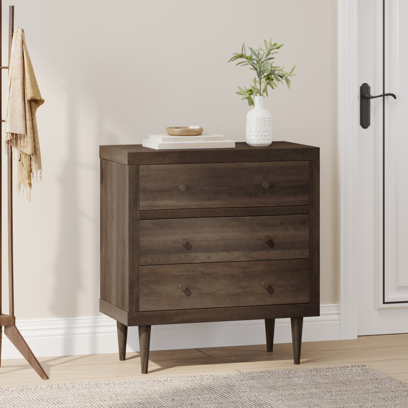 Commode nordique à 3 tiroirs, Noyer