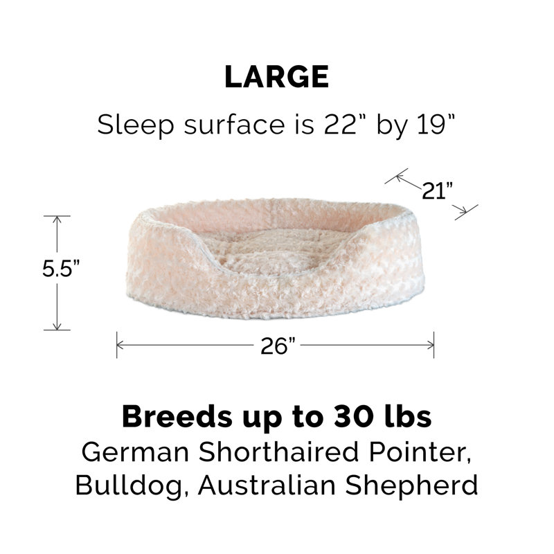 Ultra Plush Oval Donut Dog Bed, Cream, Large (26" W x 21" D)
