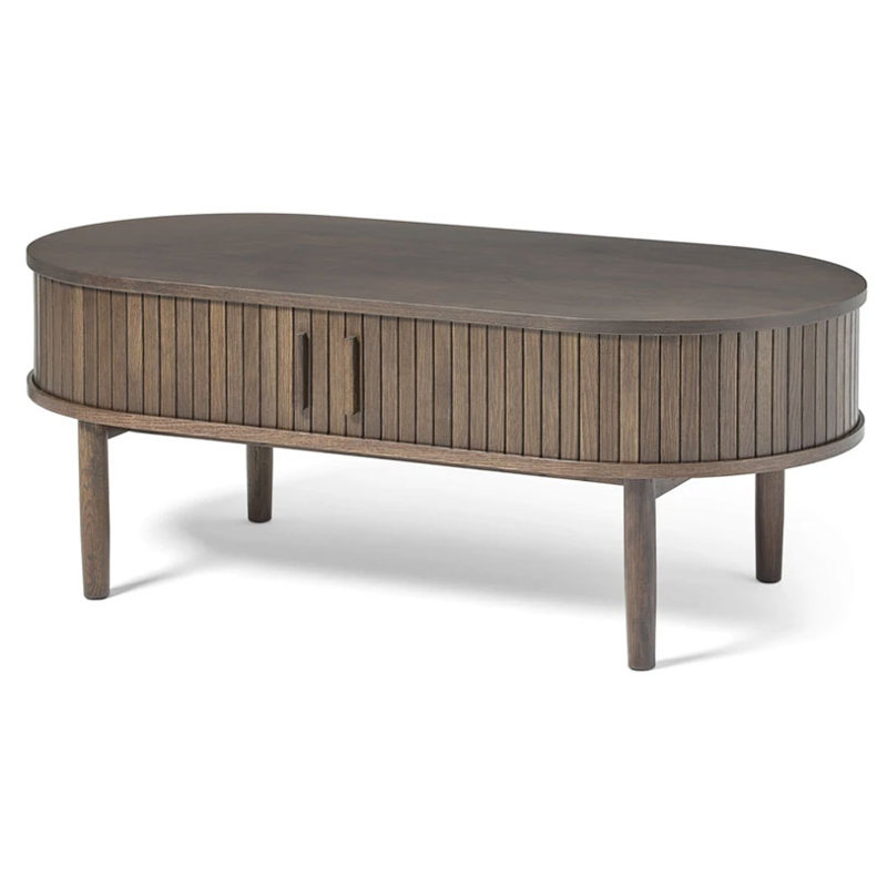 Tarcha Coffee Table with Storage, Dark Brown Wood