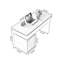 Nut-brown + Cream-white Rectangular Manufactured Wood with 2 drawers Desk-109788895
