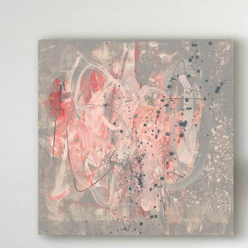 « rosé kinesis ii », peinture sur toile tendue, H 14 po x l 14 po x P 2 po