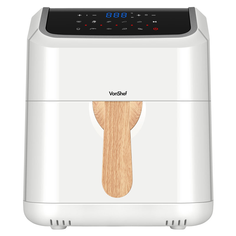 Vonshef Air Fryer 5l - Family Size, 10-in-1, Led Display, Healthy Oil-free Cooking, Nordic Design With Timer - Cream