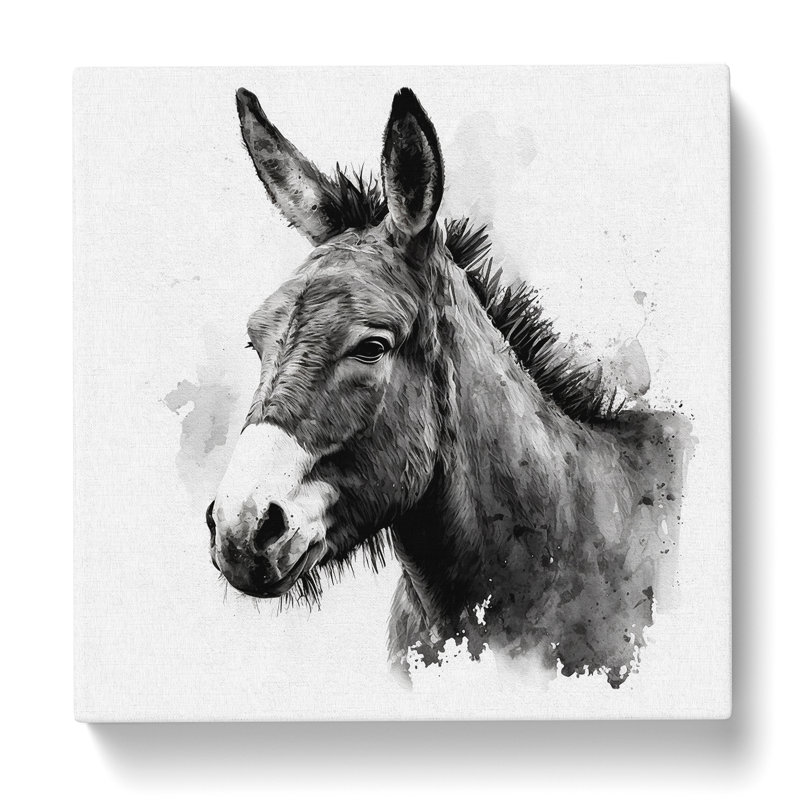 Donkey Ink Wash - Print, 50cm H x 50cm W x 3cm D