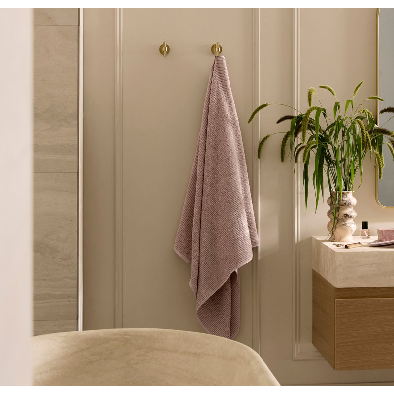 Turkish Ribbed Ribbed Bath Sheet, Dusty Rose