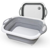 RW Base Gray Plastic Over the Sink Cutting Board - with Collapsible  Strainer - 19 3/4 x 11 1/4 - 1 count box