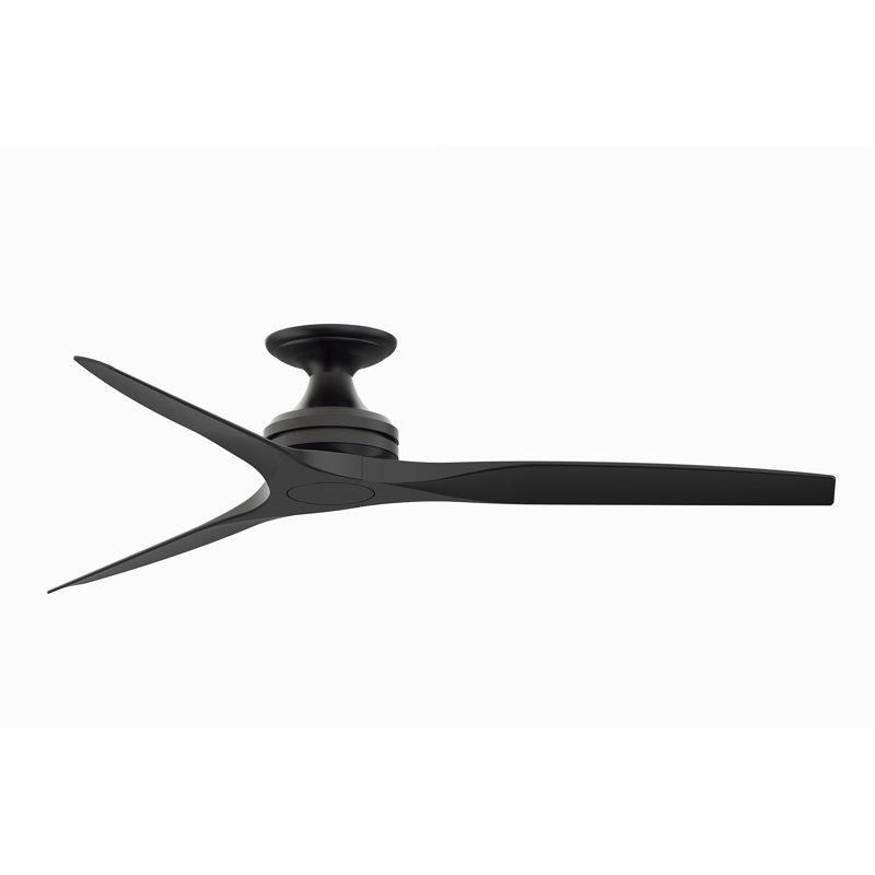 Spitfire 60 inch Flush Indoor/Outdoor Ceiling Fan - Black with Black Blades, Black, Black