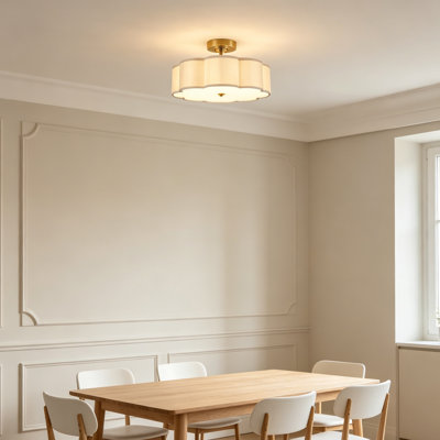 Plafonnier semi-encastré 18 lumières 4 pouces, abat-jour en tissu en forme de fleur